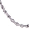 14k White Gold DC Rope 18-inch Necklace