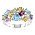 14k White Gold Multi Gemstone Ring