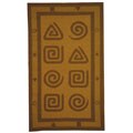 Hand-hooked Geo Beige Wool Rug (2'9 x 4'9)