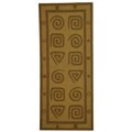 Hand-hooked Geo Beige Wool Runner (2'6 x 6')