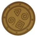 Hand-hooked Geo Beige Wool Rug (3' Round)
