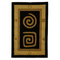 Hand-hooked Geo Black Wool Rug (1'8 x 2'6)