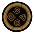 Hand-hooked Geo Black Wool Rug (3' Round)