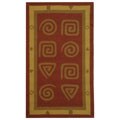 Hand-hooked Geo Rust Wool Rug (2'9 x 4'9)