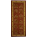 Hand-hooked Geo Rust Wool Runner (2'6 x 6')