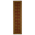 Hand-hooked Geo Rust Wool Runner (2'6 x 8')