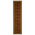 Hand-hooked Geo Rust Wool Runner (2'6 x 10')