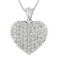 14k White Gold 4/5ct Diamond Heart Pendant