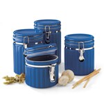 Mayfair & Jackson 4-piece Blue Canister Set