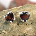 Handcrafted Garnet Love Earrings (India)