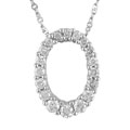 14k White Gold 1/4ct TDW Diamond Oval Pendant