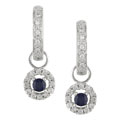 14k White Gold 1/5ctw Diamond Sapphire Earrings
