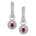 14k White Gold 1/5ct TDW Diamond Ruby Earrings