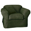 Two-Piece Chenille Basketweave Chair Slipcover