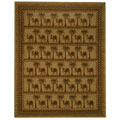 Hand-hooked Camel Ivory Wool Rug (7'9 x 9'9)