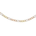 14k Tri-tone Gold Pave Figaro 24-inch Necklace