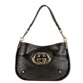 Gucci Embossed Logo Medium Leather Handbags