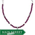 Sterling Silver Cross Garnet Necklace