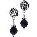 Sterling Silver Charming Life Black Onyx Earrings