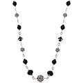 Sterling Silver Balinese-style Onyx Necklace
