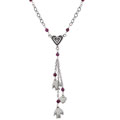 Silver Heart and Lovebird Charm Necklace