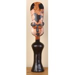 Hand-carved Two-headed Wood Statue (Ghana)
