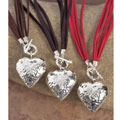 Handcrafted Sterling Silver Hammered Heart Necklace (Mexico)