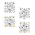 14k Gold 1ct TDW GIA Certified Round Diamond Stud Earrings (H, IF)