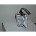 Blue Floral Motif Ceramic Vase Faucet