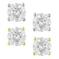 14k Gold 1ct TDW GIA Certified Round Diamond Stud Earrings (D, SI1)