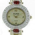 Helbros by JJ Women's Gold Dial Diamond Watch