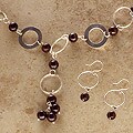 Primitive Leaf Necklace and Earring Set (Mexico)