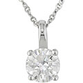 14k Gold 1/2ct TDW Round Diamond Solitaire Pendant (D, VS2)