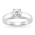 18k White Gold 1/2ct TDW GIA Certified Diamond Solitaire Ring (G, IF)