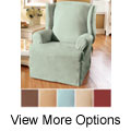 Smooth Suede Washable Wing Chair Slipcover