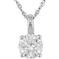 14k Gold 1/2ct TDW Round Diamond Solitaire Pendant (E, VS2)