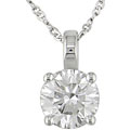 14k Gold 3/4ct TDW Round Diamond Solitaire Pendant (F, SI1)