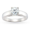18k White Gold 3/4ct TDWGIA Certified Diamond Solitaire Ring (F, SI1)
