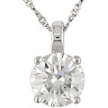 14k Gold 1ct TDW Round Diamond Solitaire Pendant (E, SI2)