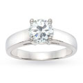 18k White Gold 1ct TDW GIA Certified Diamond Solitaire Ring (F, VS1)