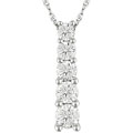 14k White Gold 1/2ct Diamond 5-stone Pendant