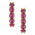 14k Yellow Gold Ruby Huggie Earrings