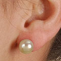 Green Cultured Freshwater Pearl Earrings