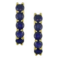 14k Yellow Gold Sapphire Huggie Earrings