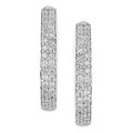 14k White Gold 1/4ct Diamond Oval Huggie Earrings ( H-I-J, I1-I2 )