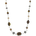 Tiger's Eye and Bali Bead Necklace