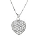 Sterling Silver Heart Pave CZ Necklace