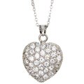 Sterling Silver Heart Pave CZ Necklace