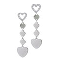 Sterling Silver Heart Drop Earrings