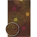 Hand-tufted Fireworks Brown Wool Rug (5' x 8')